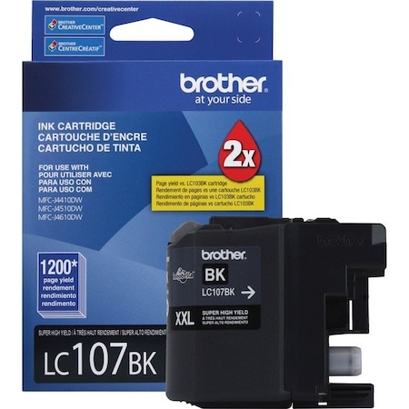 Brother Brother Innobella LC107BK Original Ink Cartridge - Inkjet - High Yield - 1200 Pages - Black - 1 Each LC107BK