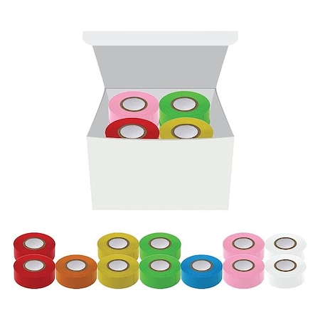 Zoro Select Labeling Tape, Rainbow, Matte, PK12 GRAING-T34-27