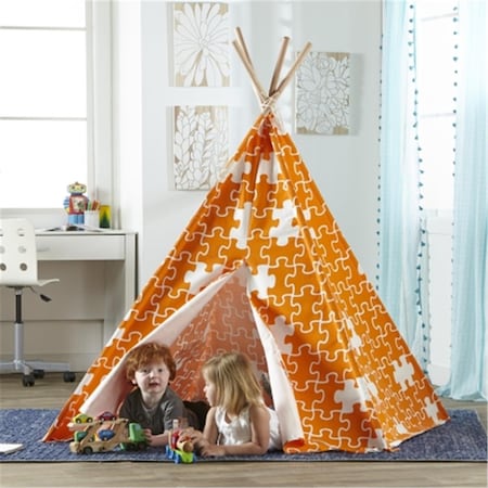 Merry Products Childrens Puzzle Teepee Play Tent, Orange TPE0100213210