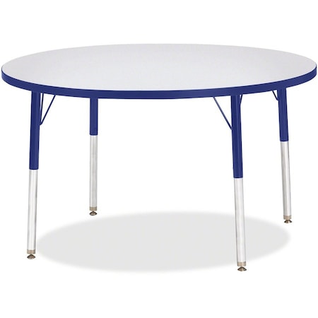 Jonti-Craft Berries Round Activity Table, 42 in. Diameter, E-height, Freckled Gray/Blue/Gray 6468JCE003