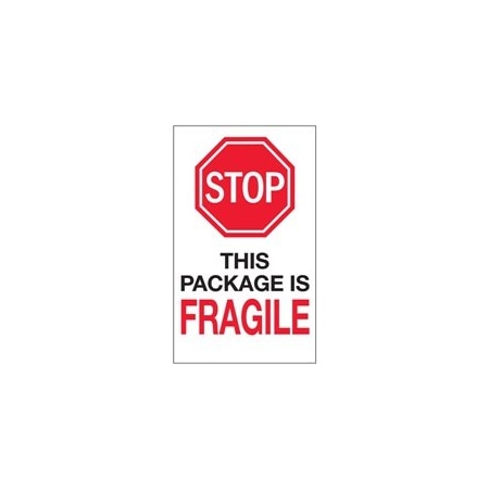 Bubblefast 6 x 10'' - ''Stop - This Package is Fragile'' Labels BFDL7015
