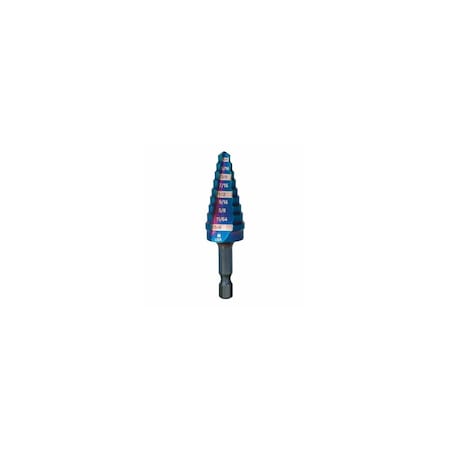 Sm Products Mach-Blue 9-Step Drill Bit, 1/4 - 3/4 In. 19021