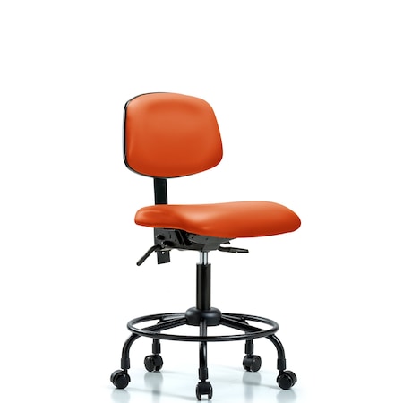 Blue Ridge Ergonomics Desk Chair Desk Chair, RT Casters, Vinyl, Orange, No Arms, 21" to 26" Height, Vinyl, Orange Kist BR-VDHCH-RT-T0-A0-RC-8613
