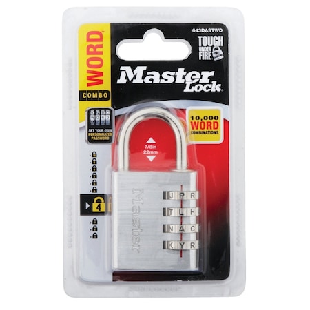 Master Lock 1-9/16'' Brushed Aluminum Combination Padlock 643DWD