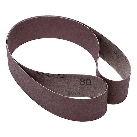 3M Sanding Belt, 4 in W, 36 in L, Coated, Aluminum Oxide, 80 Grit, Not Applicable, 341D, Brown 7010326498