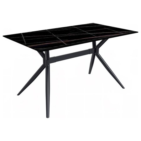 Leisuremod Rectangular 55.11 in W, 29.9 in L, Stone/Stainless Steel, Black/Gold ETBL-55BLG-S