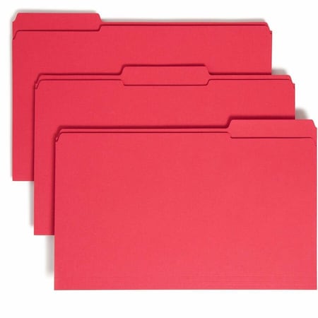 Smead Reinforced Tab Folder, Legal, 1/3 Tab, Red, PK100 17734