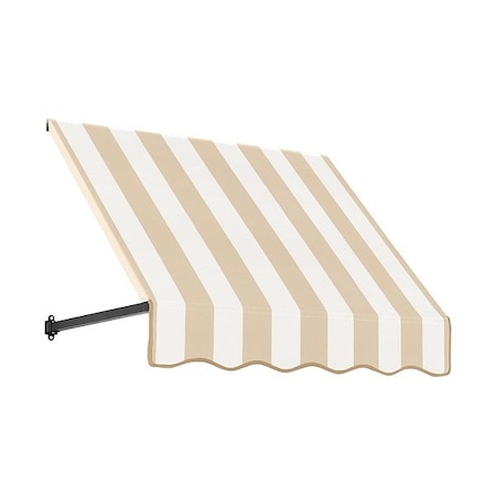 Awntech Awning, Aluminum Frame, Tan, White, 44" H CR32-3LW