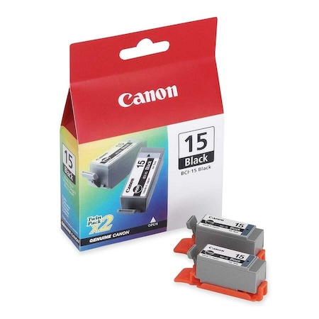 Canon Ink Cartridge, Bci-15, Black, PK2 BCI15BK