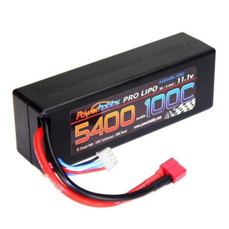 Power Hobby 3S 11.1V 5400 mAh 100C Lipo Battery with Deans Hard Case PHB3S5400100CDNSHCS