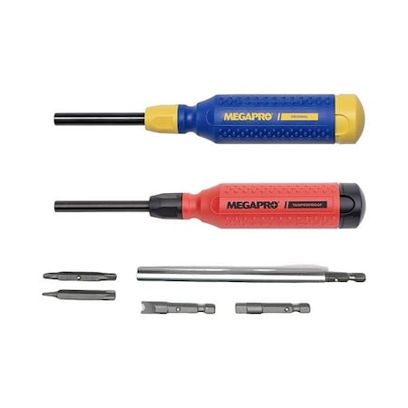 Megapro Multi-bit Screwdriver, 8 1/2 in L 6KIT2-B