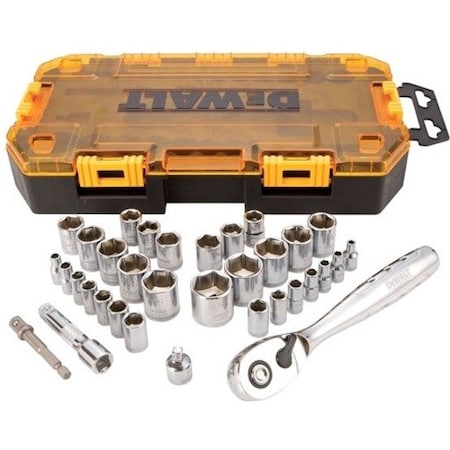 Dewalt 1/4", 3/8" Drive SAE/Metric, 34 pcs DWMT73804