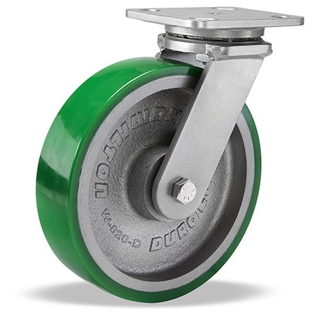 Hamilton Plate Caster, Swivel, Polypropyln, 8 in, 1500 lb S-WH-8DB-4SL-FB