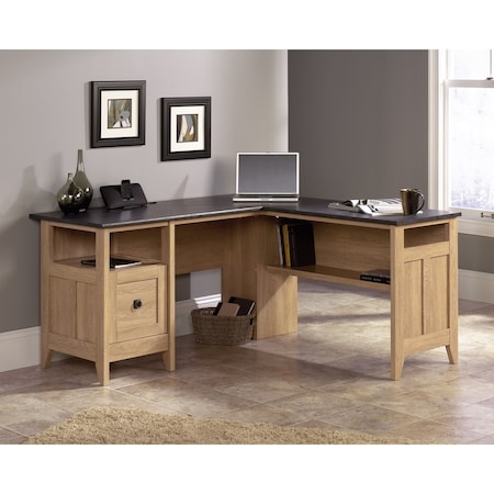 Sauder L-Shaped Desk, 29.252 in H, 59.055 in W X Dover Oak 412320