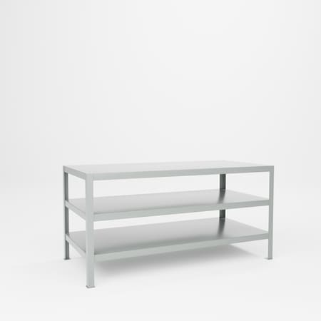 Pucel Extra Heavy Duty Tool Stand, 3 Shelves, 72 in W x 36 in H x 34 in D, Putty HS-3472-3