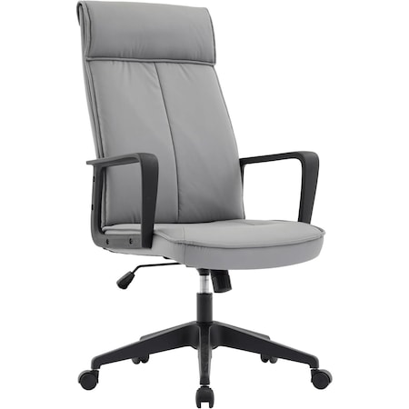 Leisuremod Aiaria Ergonomic High Back Office Chair - PU Leather/Polyester, Adjustable, Swivel, Comfortable AO50GRL