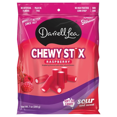 Darrell Lea Chewy Stix Raspberry Licorice Sour Bites 7 oz 20072
