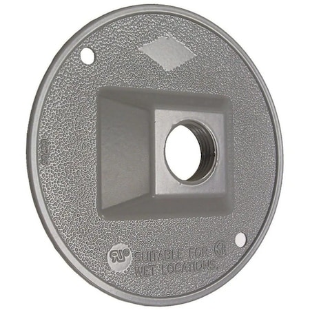 Hubbell Cluster Cover, 4-1/8 in Dia, 4-1/8 in W, Round, Zinc, Gray, Powder-Coated 5193-5