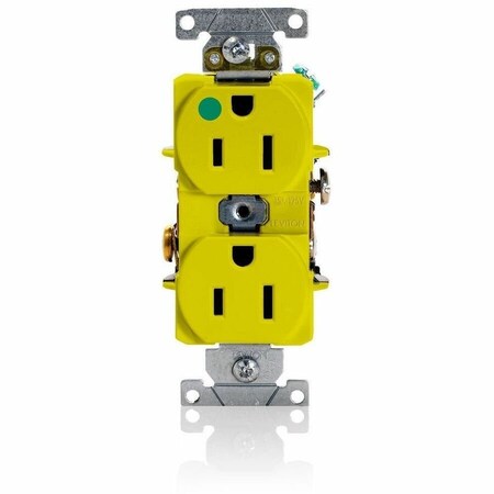 Leviton Dup Rec HG 15A 125V Self-Gr Ylw 8200-HY