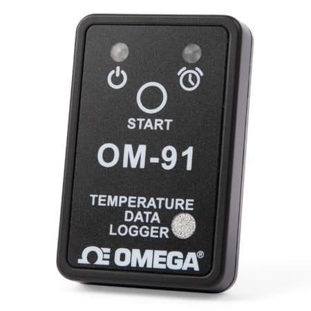 Omega Temperature Data Logger, Portable, Temperature, 1 Measurement, Internal, 65k Max Samples, Battery,  OM-91