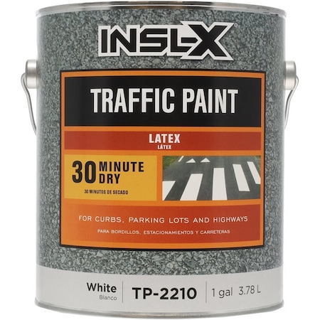 Insl-X By Benjamin Moore Traffic Marking Paint, Flat, White, 1 gal, Can TP2210099-01