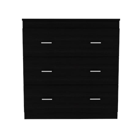 Homeroots 32" Black Three Drawer Dresser 543996