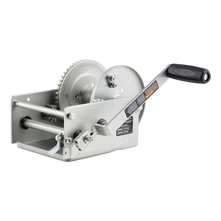 Curt Hand-Crank 2-Speed Winch, 3,800 lbs, 15.8:1 Low Gear Ratio, 9.6'' Handle 29538