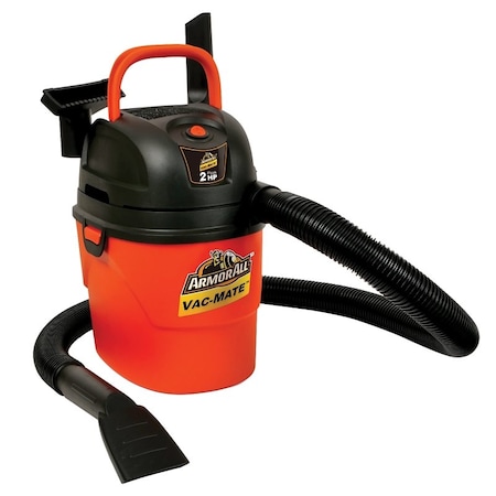 Armor All Vac-Mate Wet and Dry Vacuum, 1.5 gal, 42 cfm Air, Foam Wet, Reusable Cloth, 55 W AA155