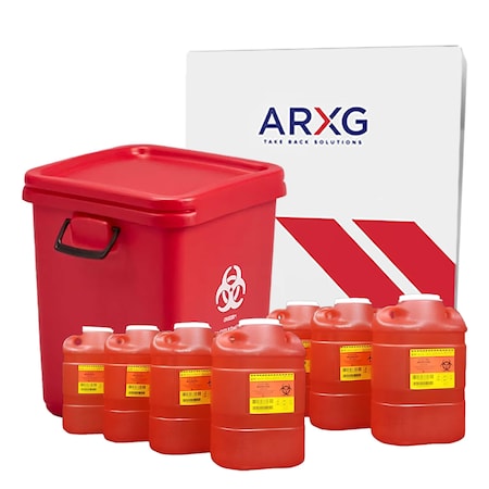 Arxg 28gal Mail-In Take Back Sharps Container with 2gal Sharps Containers, 7PK NS 5762
