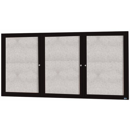 Aarco Outdoor Enclosed Bulletin Board w/ Al Frame, Powder Coated Black, 48''Hx96''W ODCC4896-3RBK
