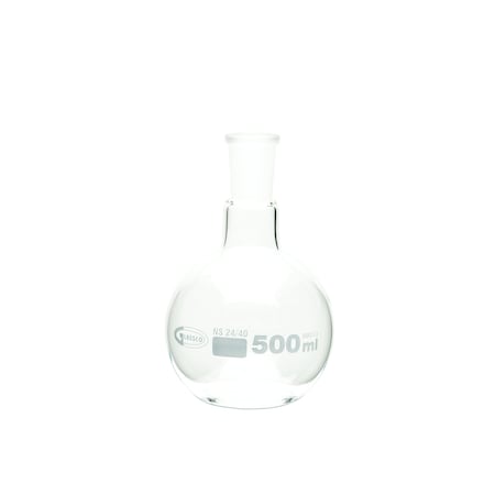 Zoro Select Boiling Flask, 500 mL, 162 mm H, PK6 FFB058-500
