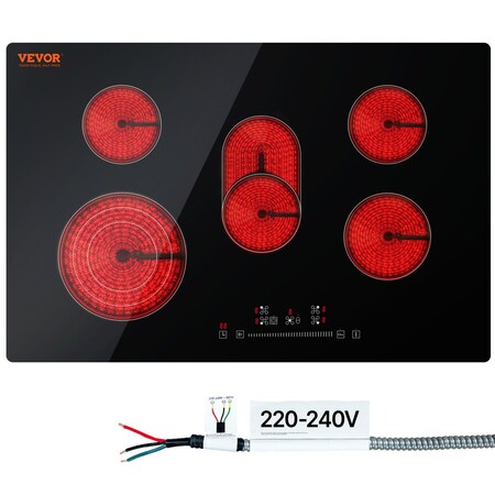 Vevor 30 inch Built-in Electric Cooktop Radiant Ceramic Cooktop 5 Burners LT5-32