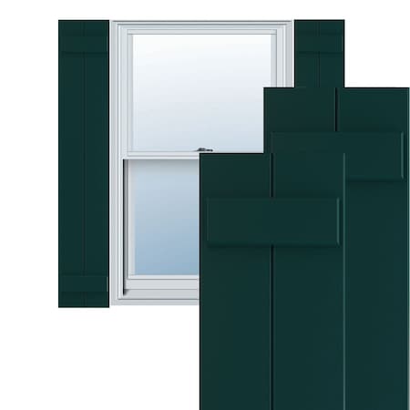Ekena Millwork True Fit PVC Two Board Joined Board-n-Batten Shutters, Thermal Green, 10 3/4W x 25H, PR TFP101BBF11X025FG