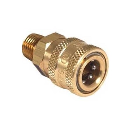 Mi-T-M Adapter, 1/4 x 1/4 in Connection, Quick Connect Socket x MNPT, Brass AW-0017-0028