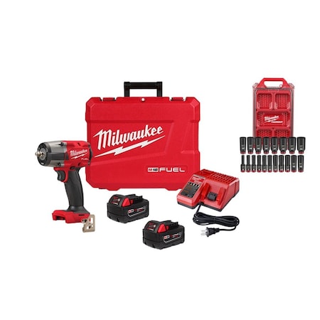 Milwaukee Tool M18 FUEL 3/8 " MTIW + MM Socket Set 2960-22R, 49-66-6801