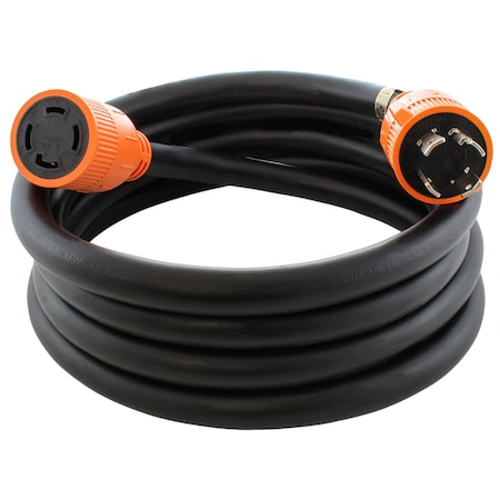 Ac Works SOOW; Cold Weather Extension Cord, 10 AWG, Indoor/Outdoor, 10/4, 1 Outlets, L14-30R, Black, Rubber L1430PR-010