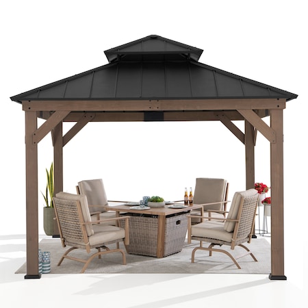 Sunjoy Wooden Gazebo 11' x 11' Outdoor Gazebo A102007392