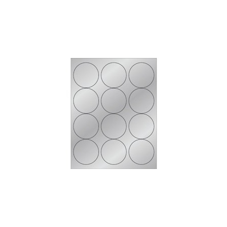 Bubblefast 2 1/2'' Silver Foil Circle Laser Labels-12 Labels per Sheet BFLL217SR