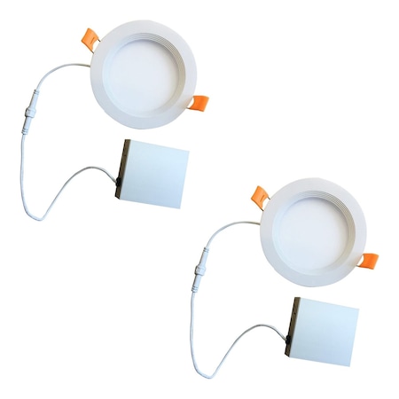 Bulbrite 6" Canless 2700K, 70w Equivalent, New Construction Integrated LED Recessed Light Kit Metal JBOX, 2PK 861678