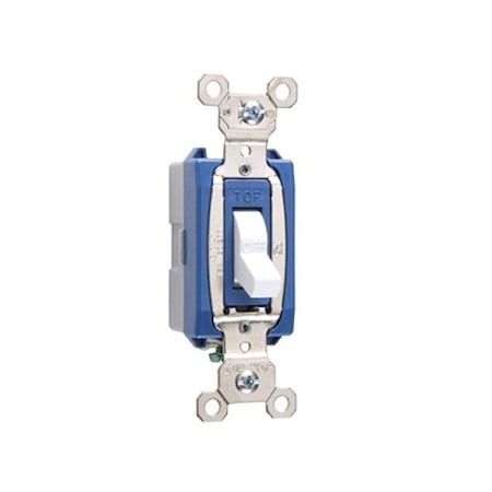 Pass & Seymour Wall Switch, 2 hp, Toggle, 15 A, White PS15AC1w