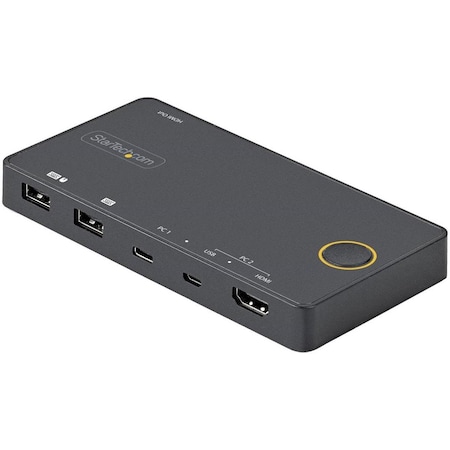 Ezgeneration 4K 60Hz HDMIO 2.0 Monitor 2 Port Hybrid USB-A Plus HDMI & USB-C KVM Switch EZ3752045