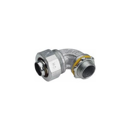 Eaton Conduit Fitting Connector, 1", Liquid-Tight, Iron, Electro Zinc Plated LTB10090
