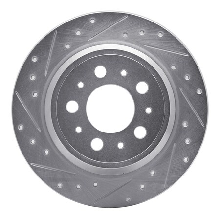 Dynamic Friction Co DFC Brake Rotor - Drilled and Slotted - Silver 631-27024L