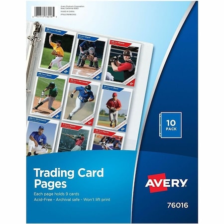 Avery Trading Card Pages 9 Pocket for 3, PK90 76016