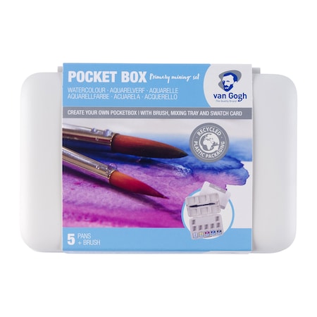 Van Gogh Watercolor Pocket Box, Primary Mixing Set, 5 Half Pan Colors & 7 Empty Spaces 20808605