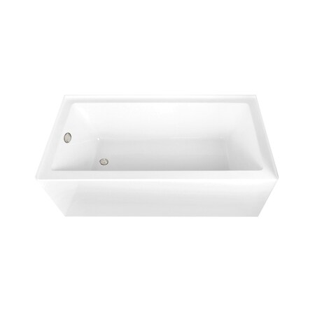 Kingston Brass 66-Inch Acrylic Rectangular 3-Wall Alcove Tub Combo with Waste and Overflow Drain, Left Hand Drain CVTAP663222L6