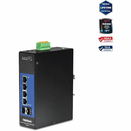 Trendnet 6-PORT INDUSTRIAL GIGABIT L2 MANAGED DIN-RAIL SWITCH - WIRED1GBPS - GIGABIT ETH TI-G642I