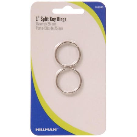 Hillman 1 in. D Tempered Steel Silver Split Rings/Cable Rings Key Ring 701286