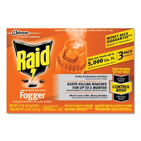 Raid Concentrated Deep Reach Fogger, 1.5 oz Aerosol Spray, 36PK 305690