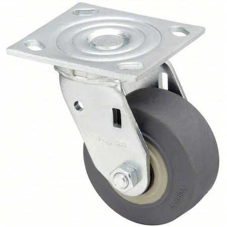 Zoro Select Plate Caster, Swivel, Rubber, 6 1/2"H P21S-PRP050R-14-DL